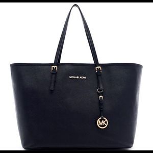 Michael Kors Saffiano Black Leather Tote